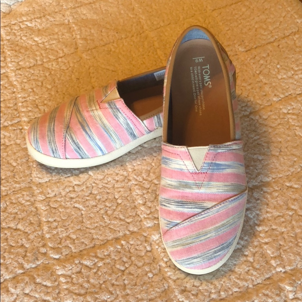 Toms Peony Ikat Stripe Textile Avalon shoes
